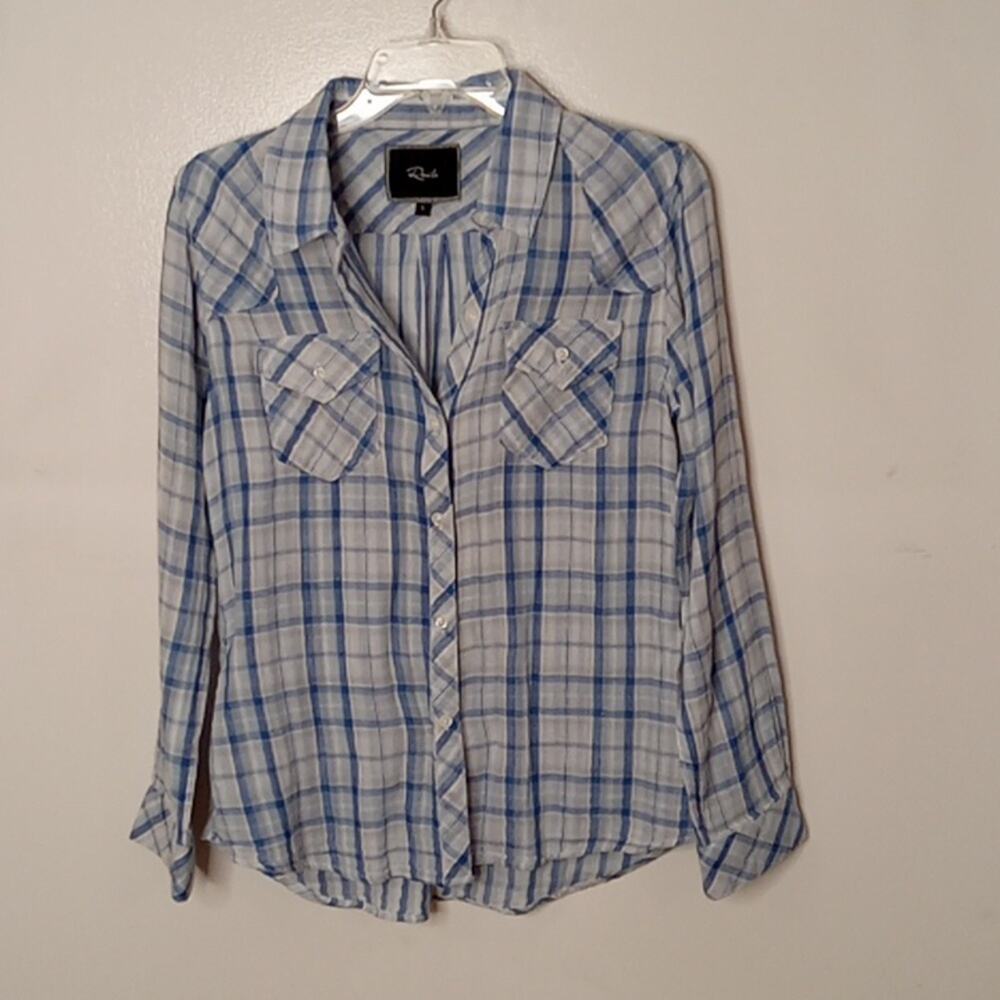 Rails Women's Small Kendra Cotton Gauze plaid button down. Comfy,Farmercore.